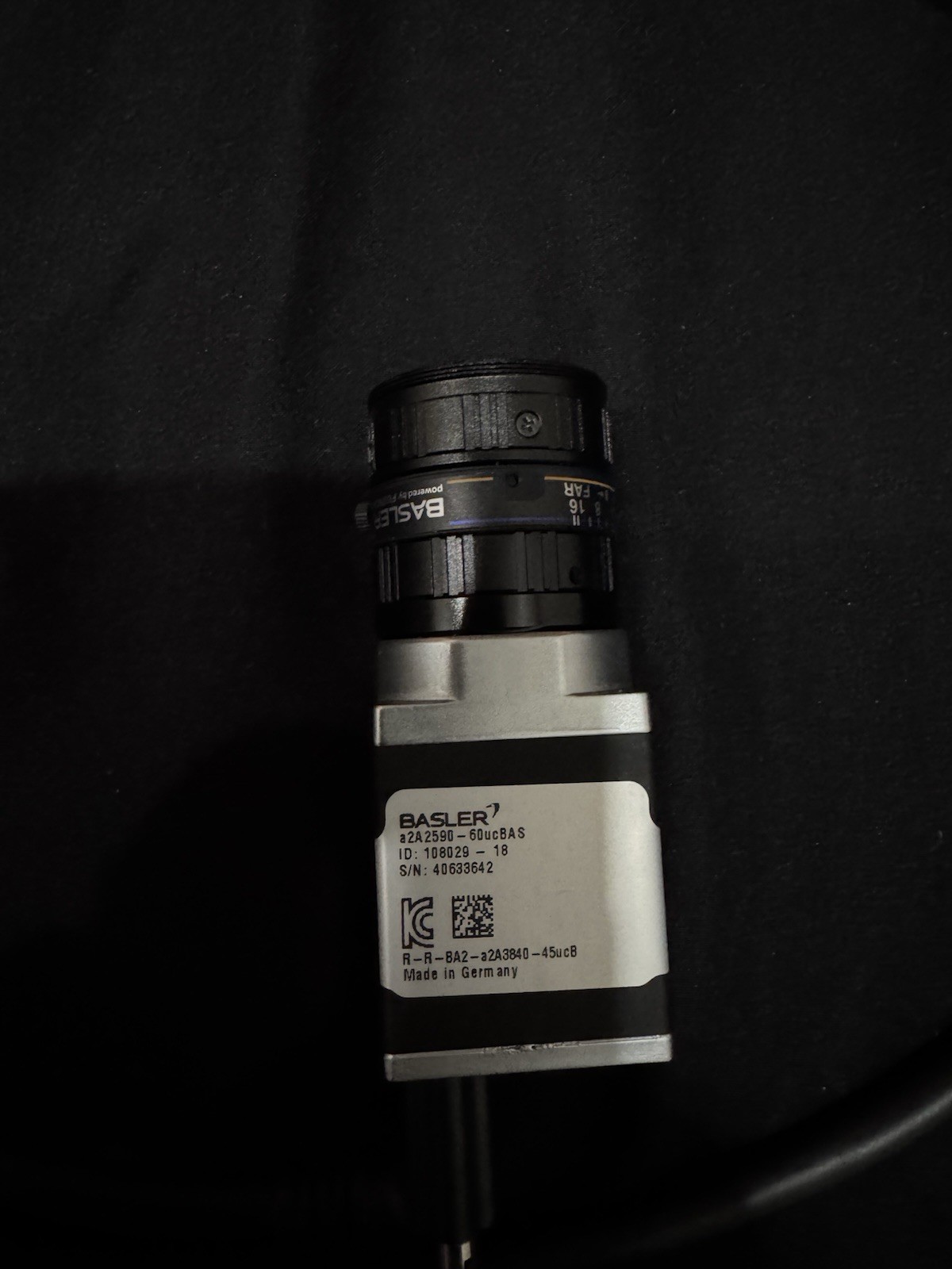 Basler a2A2590-60ucBAS + C125-0618-5M F1.8 f6mm Lens