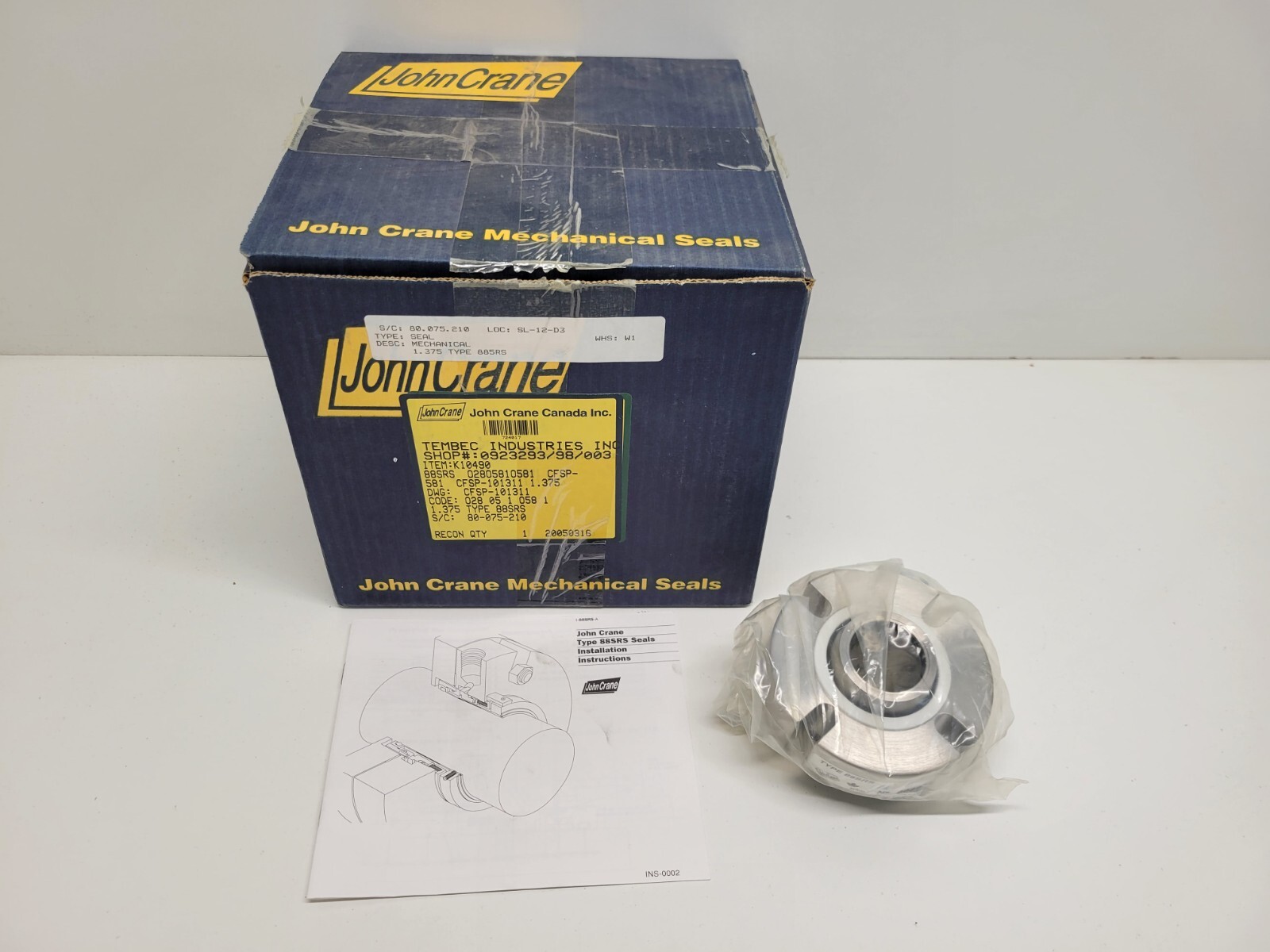 NEW IN BOX! JOHN CRANE MECHANICAL SEAL 88SRS 1.375″