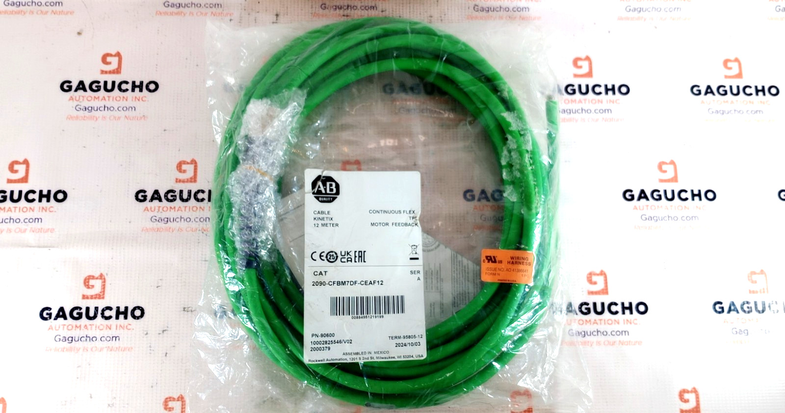 SURPLUS Allen-Bradley 2090-CFBM7DF-CEAF12, POWER AND FEEDBACK CABLE USA SELLER