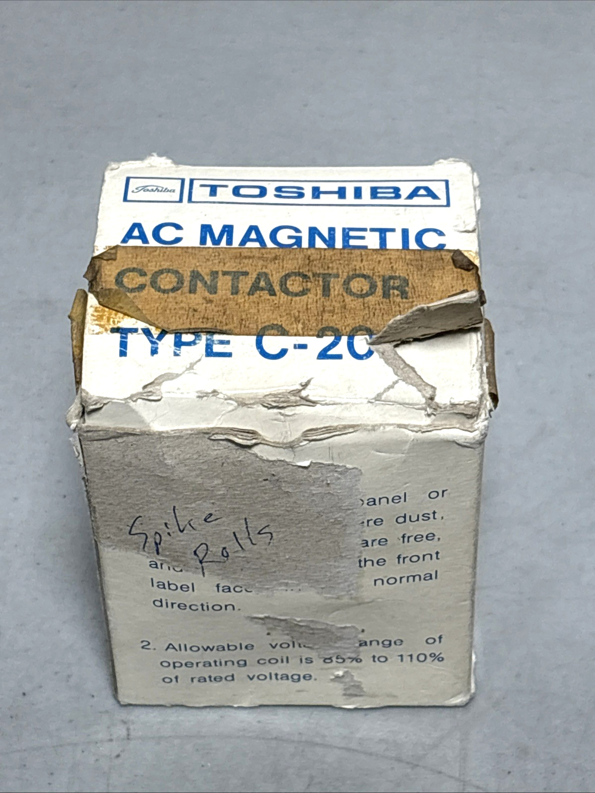 Toshiba Type C-20E Magnetic Contactor Size 00+ 20 Amp – New in Box