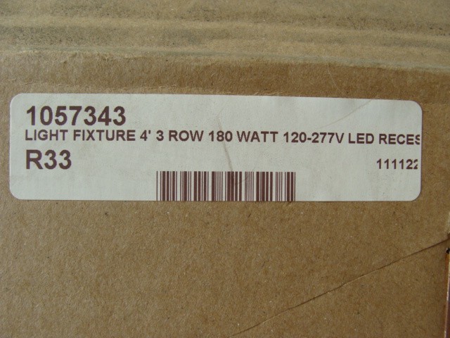 LDPI LED LIGHT FIXTURE LE485-180-V1-A-5-WH 4′ LONG 3 ROW 180W 120-277V RECESSED