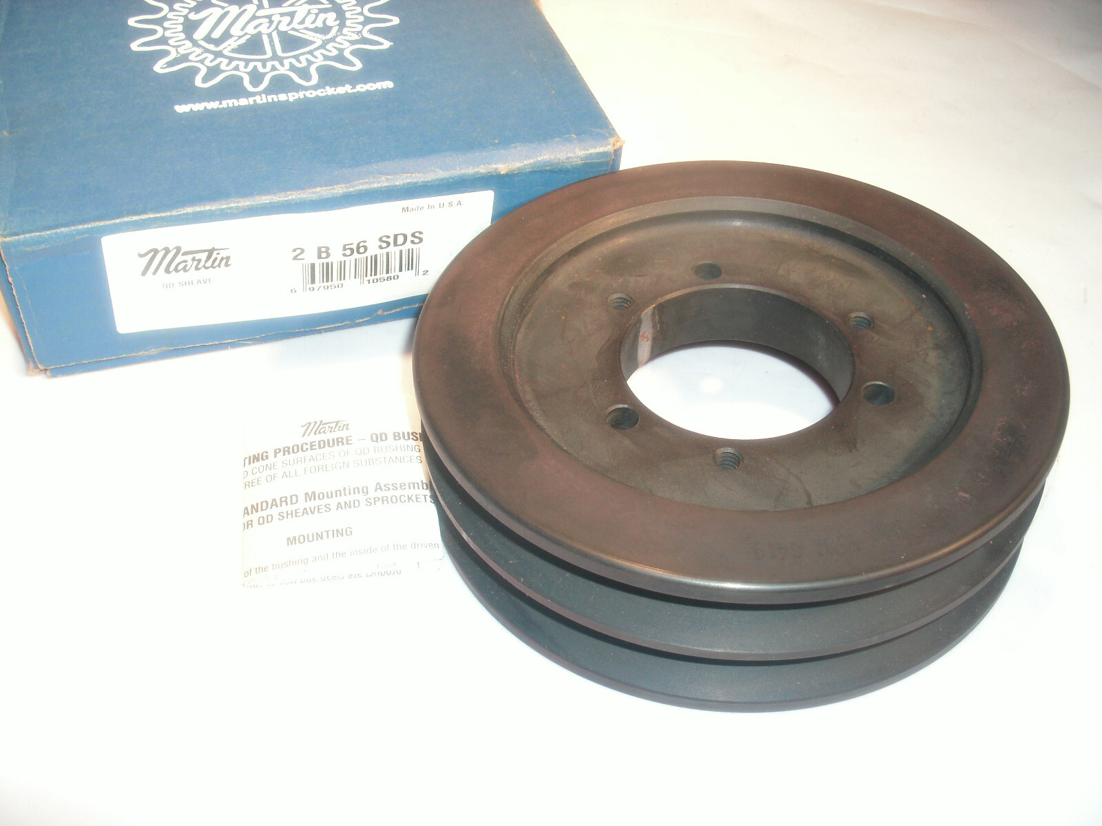 MARTIN 2B56SDS TWO GROOVE CONVENTIONAL QD SHEAVE PULLEY 5.95″ OD