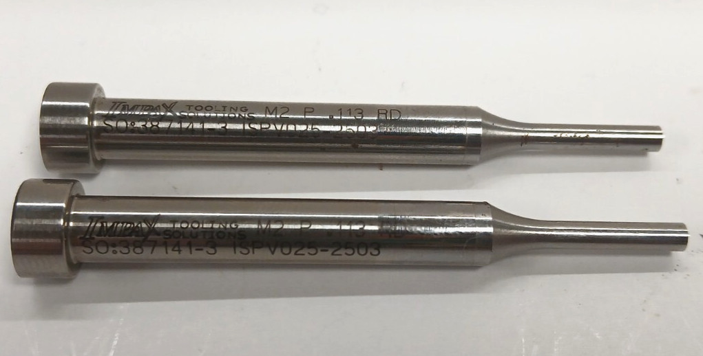 IMPAX TOOLING M2 P .113 ROUND PUNCH ISPV025-2503 GRADE M2 PONT DIA 1/8 LOT OF 2