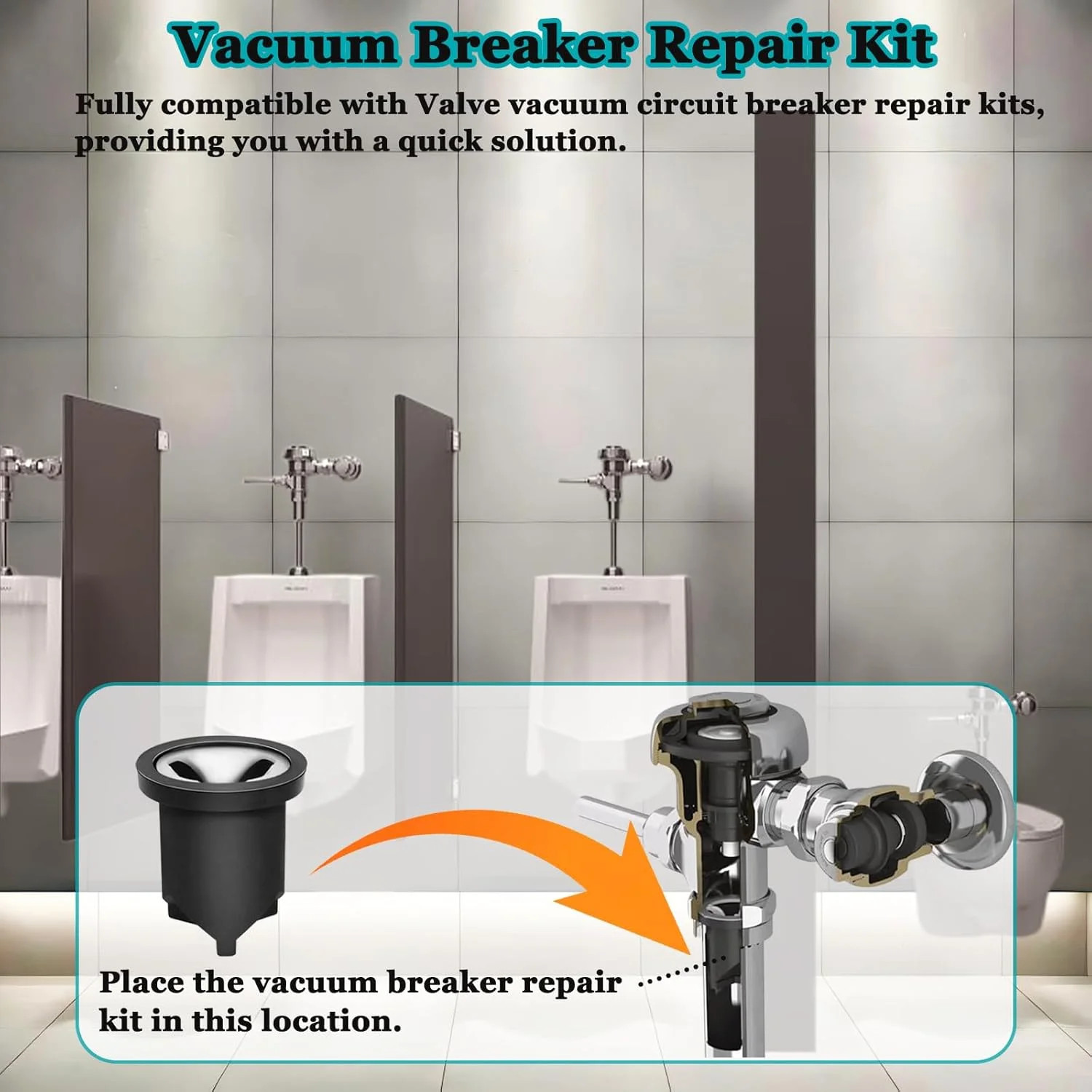 6-PCS V-551-A Vacuum Breaker Repair Kit, compatible with Sloan Regal flush valve