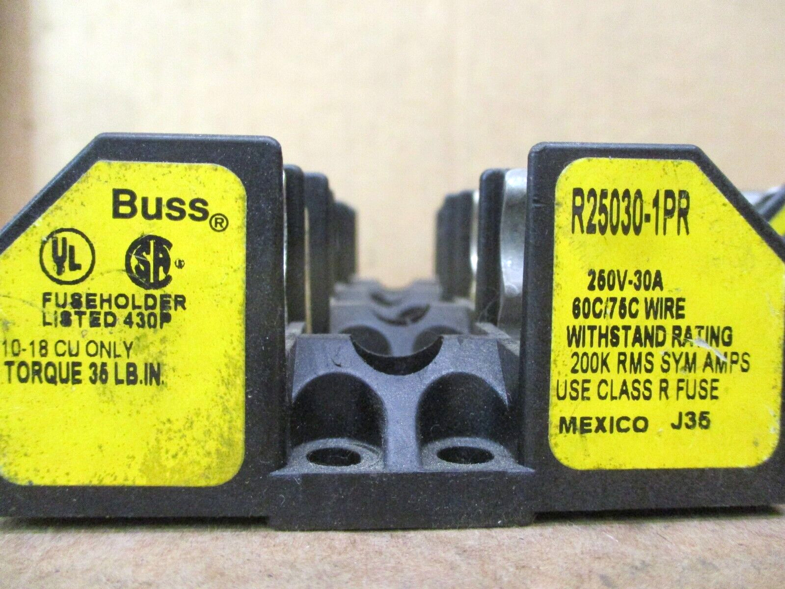 Buss R25030-1PR Edison HRCI-R Fuse Holders Lot of 8 Pieces 49992HM