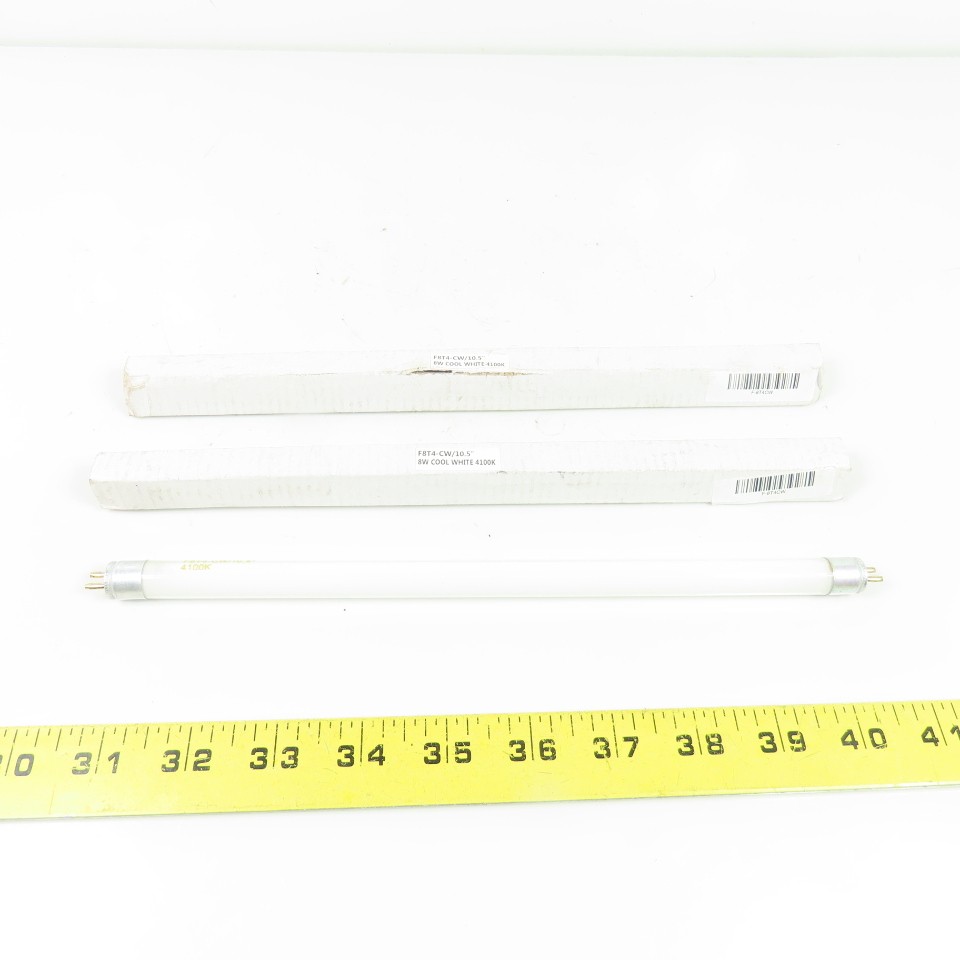 F8T4-CW/10.5″ 8W Cool White 4100K Fluorescent Bulb 10.5″ NEW Lot Of 2