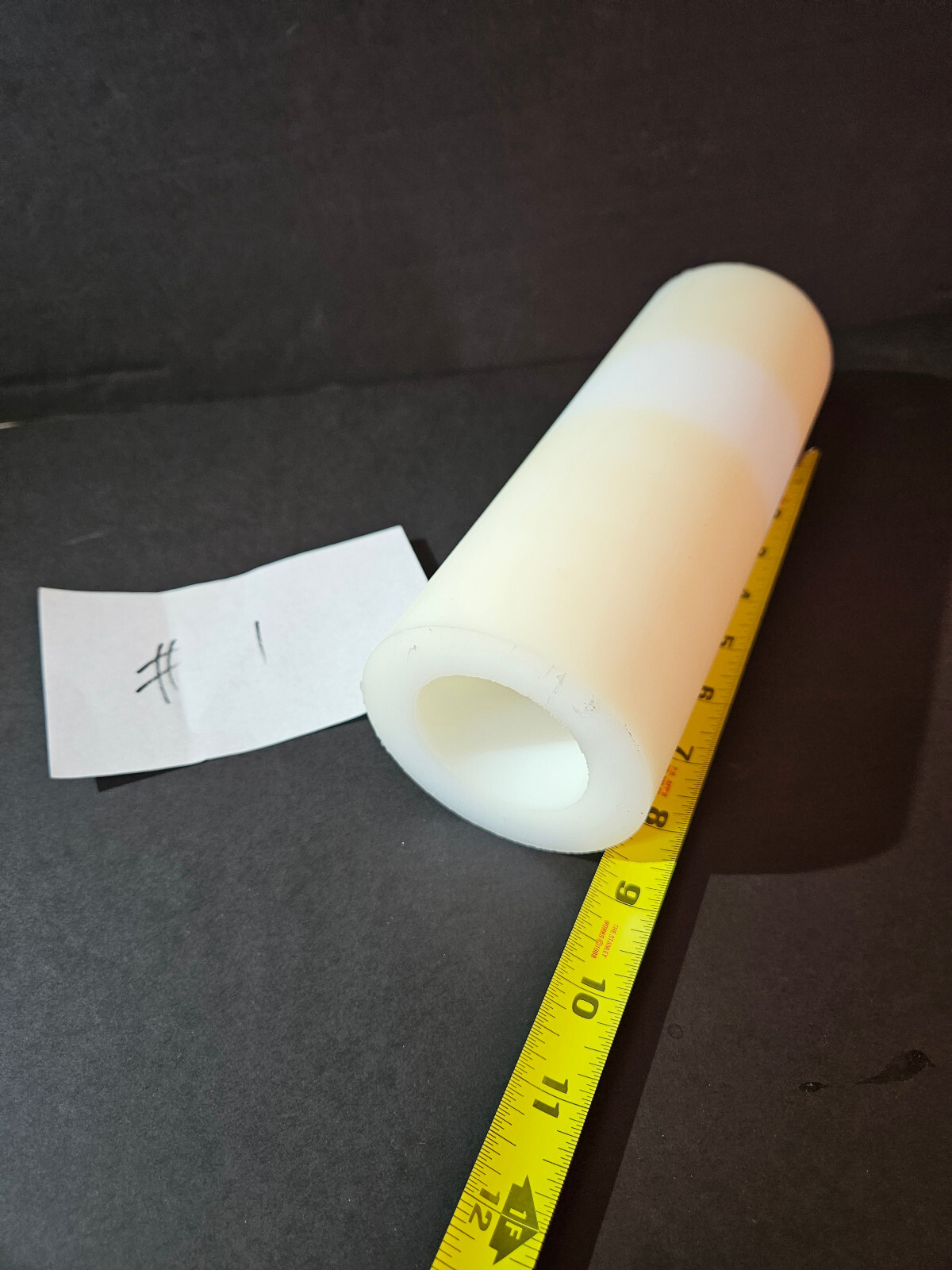 White Nylon Plastic Round Tube Cylinder Pipe Length 8 3/4″ OD 3 1/8 ID 1.85. #1