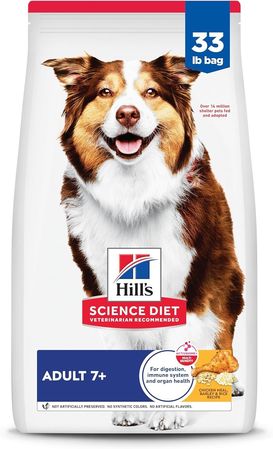 Hill’s Science Diet Adult 7+ Dry Dog Food, Chicken Meal, Barley, & Rice, 33 lb.