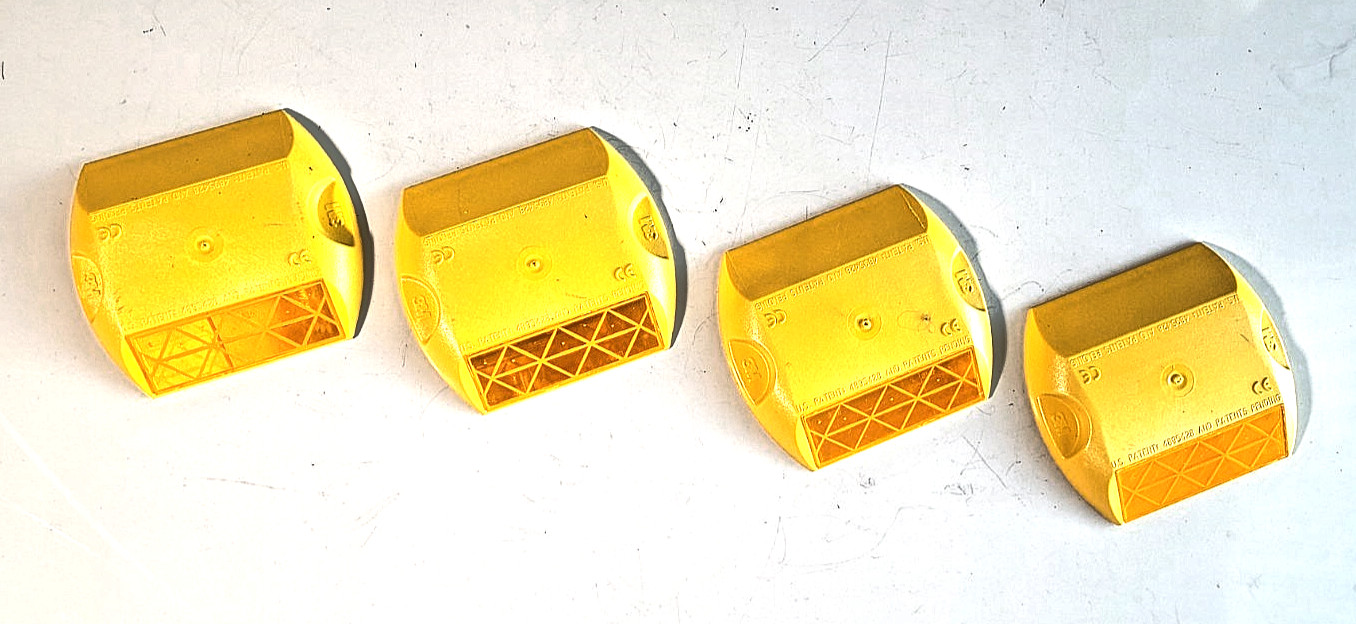 Pavement Marker, Set of 4 – Yellow 4″, 3M RPM-291-Y , L,PK100 49ZW07