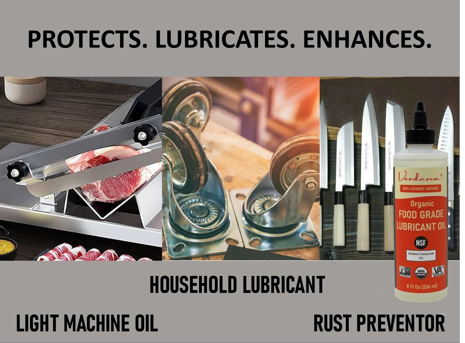 Organic Food Grade Lubricant Oil – NSF H1, Non-GMO, Petroleum-Free – 8 Fl Oz for