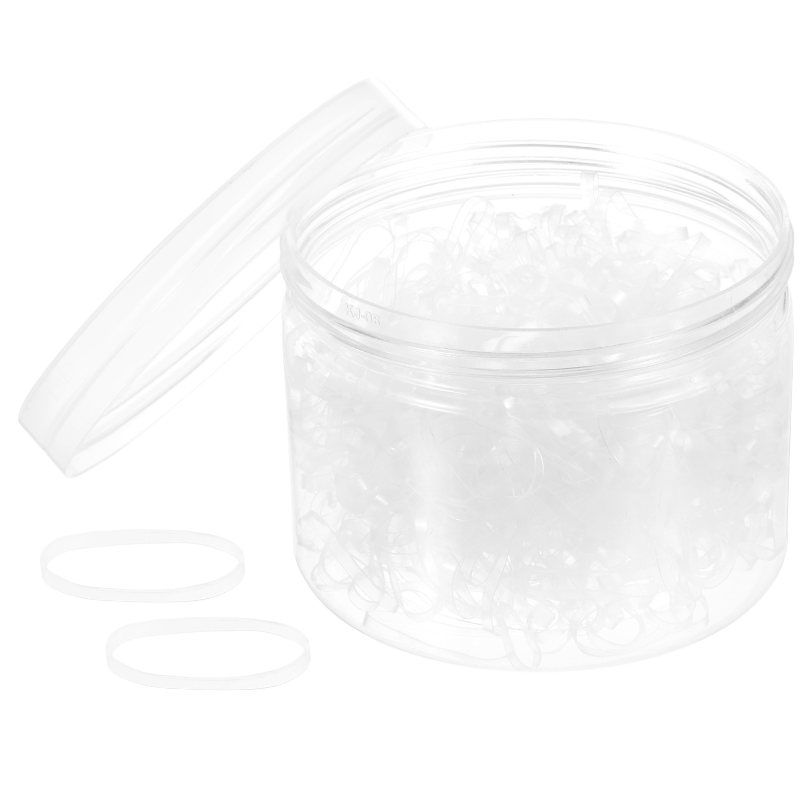 500Pcs Rubber Band Transparent 20mm x 3mm Hair Rubber Bands