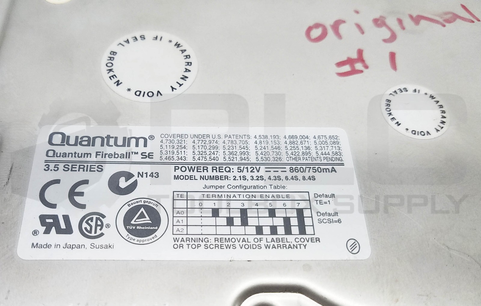QUANTUM FIREBALL SE 2.1S 3.2S 4.3S 6.4S 8.4S HARD DRIVE