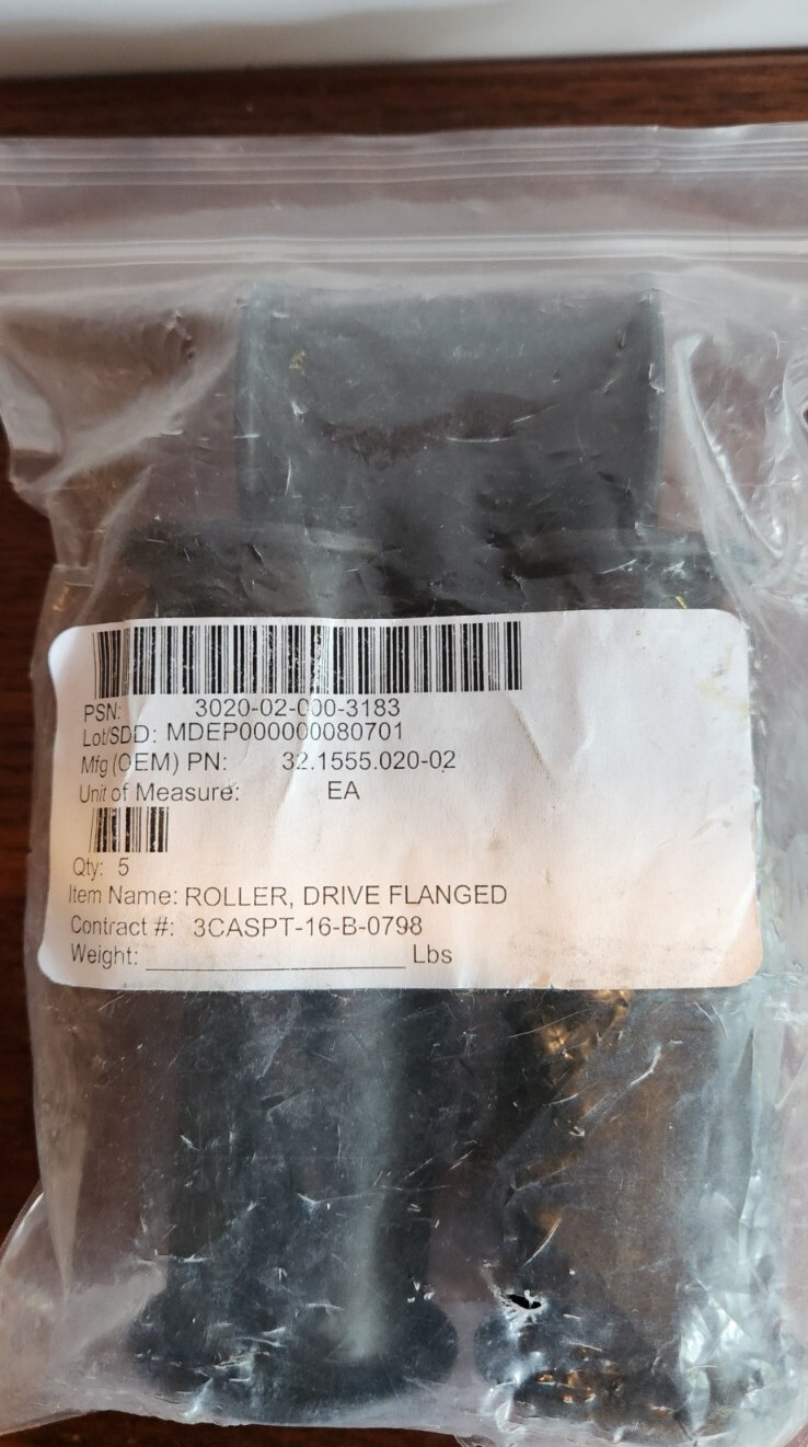 5 Piece Drive Flanged Rollers 2-3/8” X 2″ 3020-02-000-3183 NEW