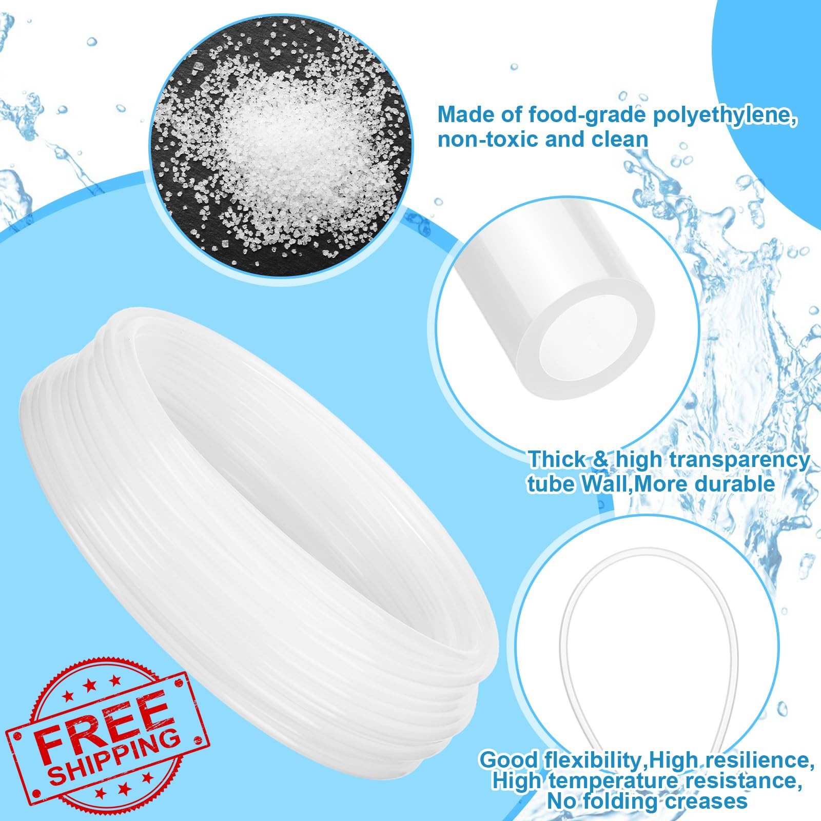 Nuanchu Polyethylene Tubing 1/2″OD 3/8″ID White