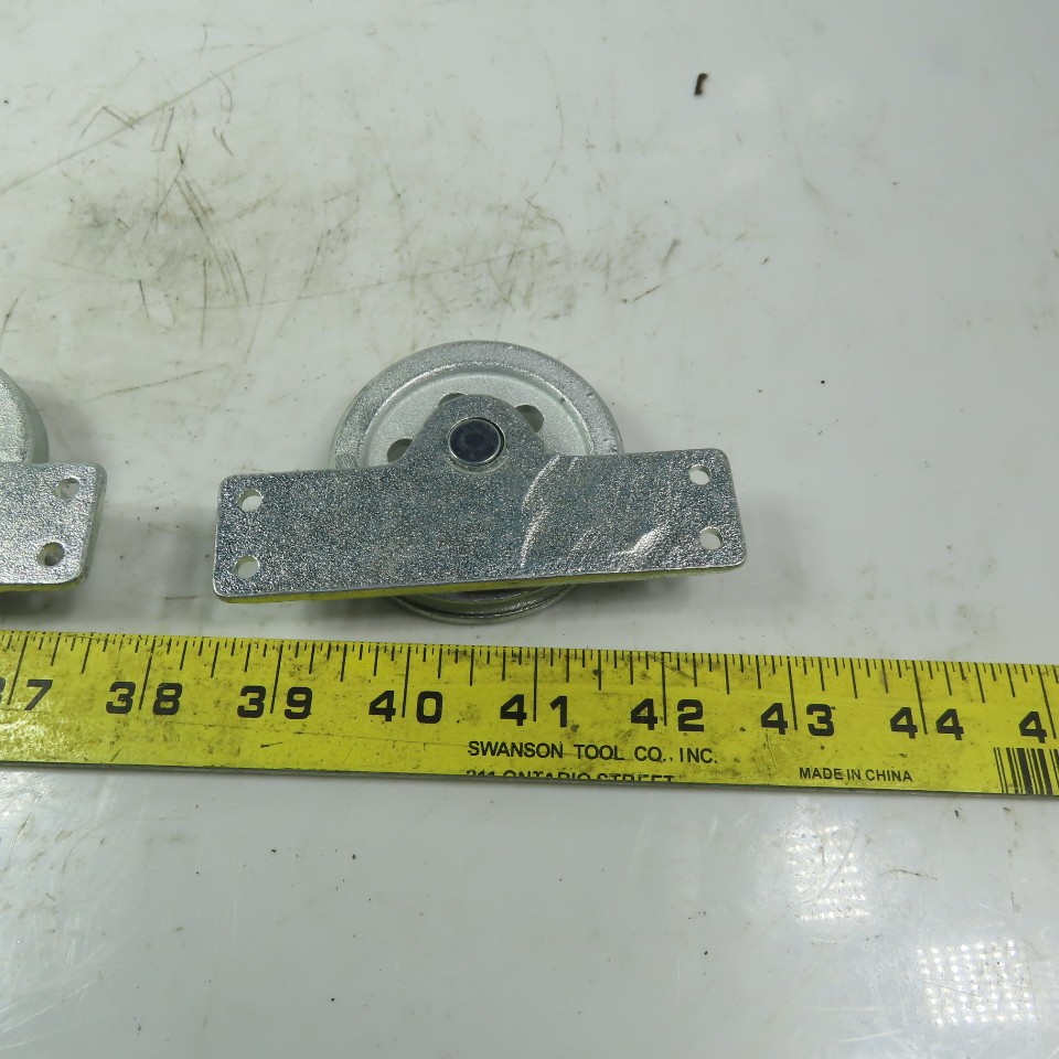 Galvanized Cast Iron Horizontal Mounted Pulleys for 3/16 Wire Rope Lot of 2