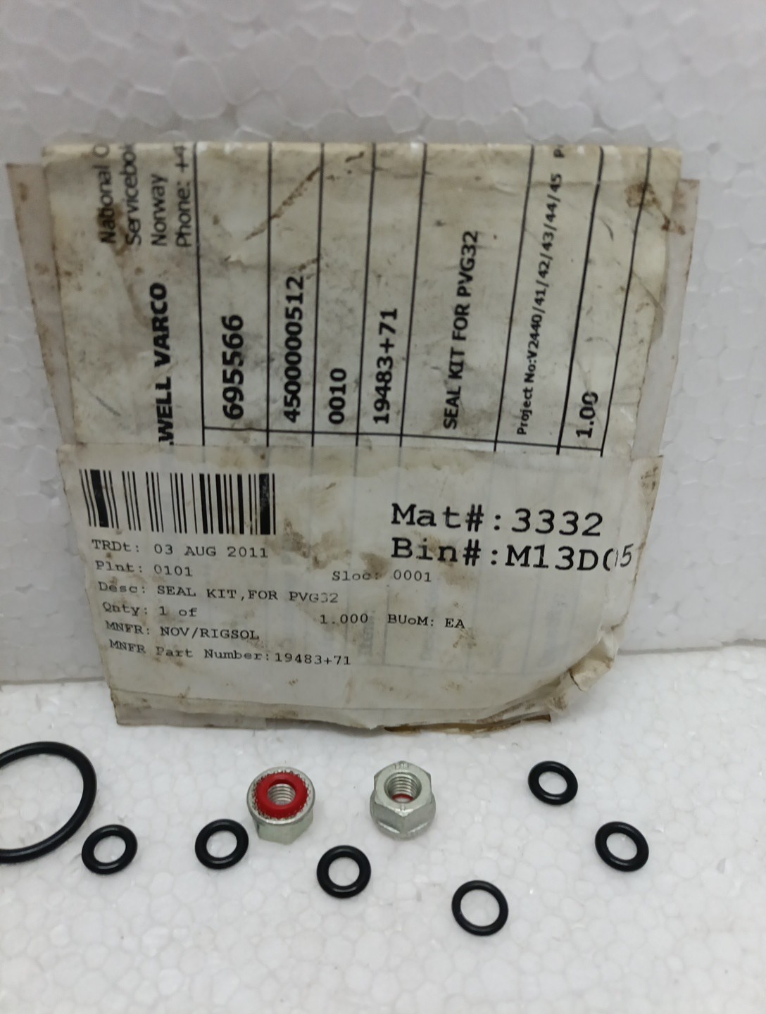 NOV/Rigsol Seal Kit For PVG 32 Free Expedite Shipping Worldwide