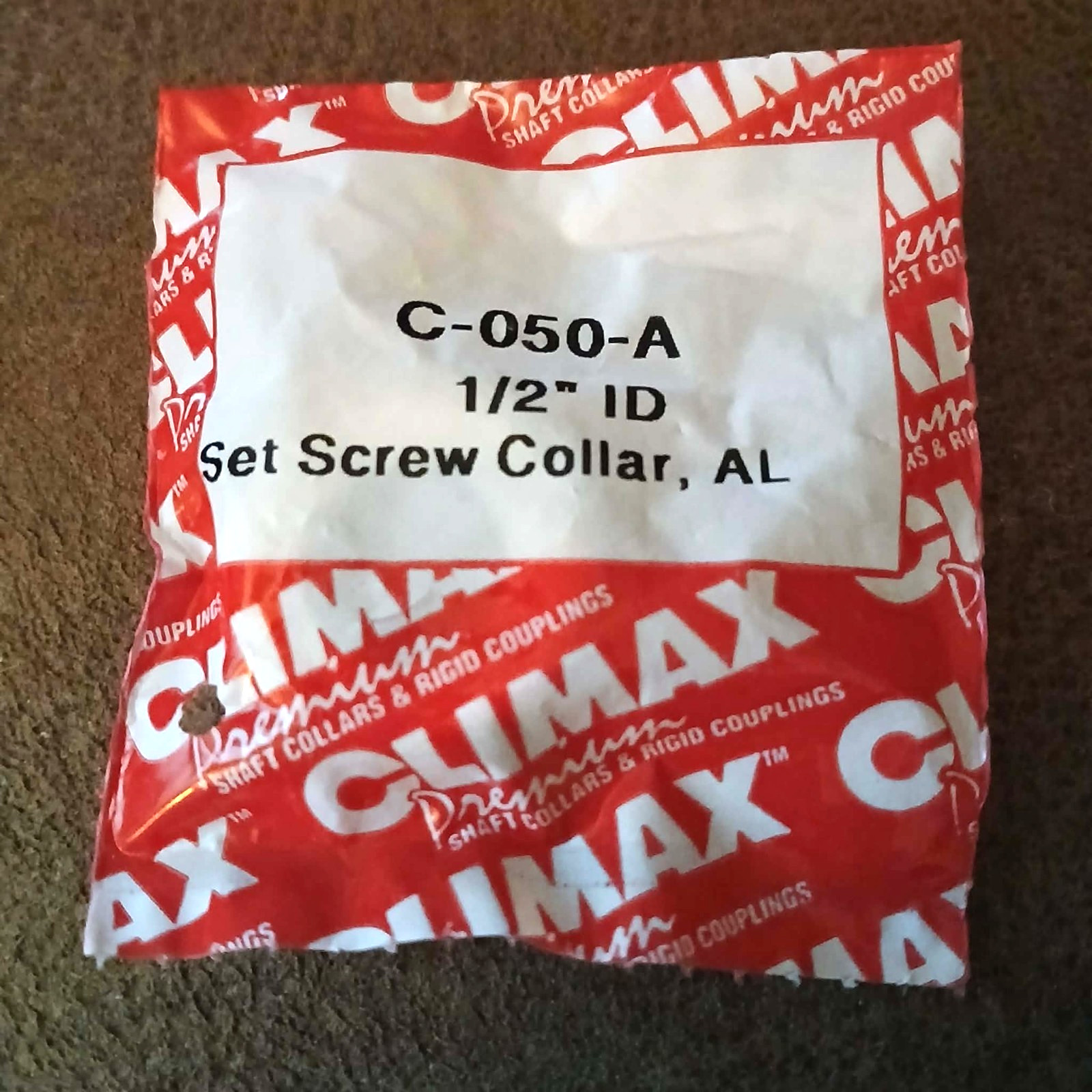 CLIMAX METAL PRODUCTS C-050-A Shaft Collar,Std,Set Screw, 1/2″ ID FREE SHIPPING