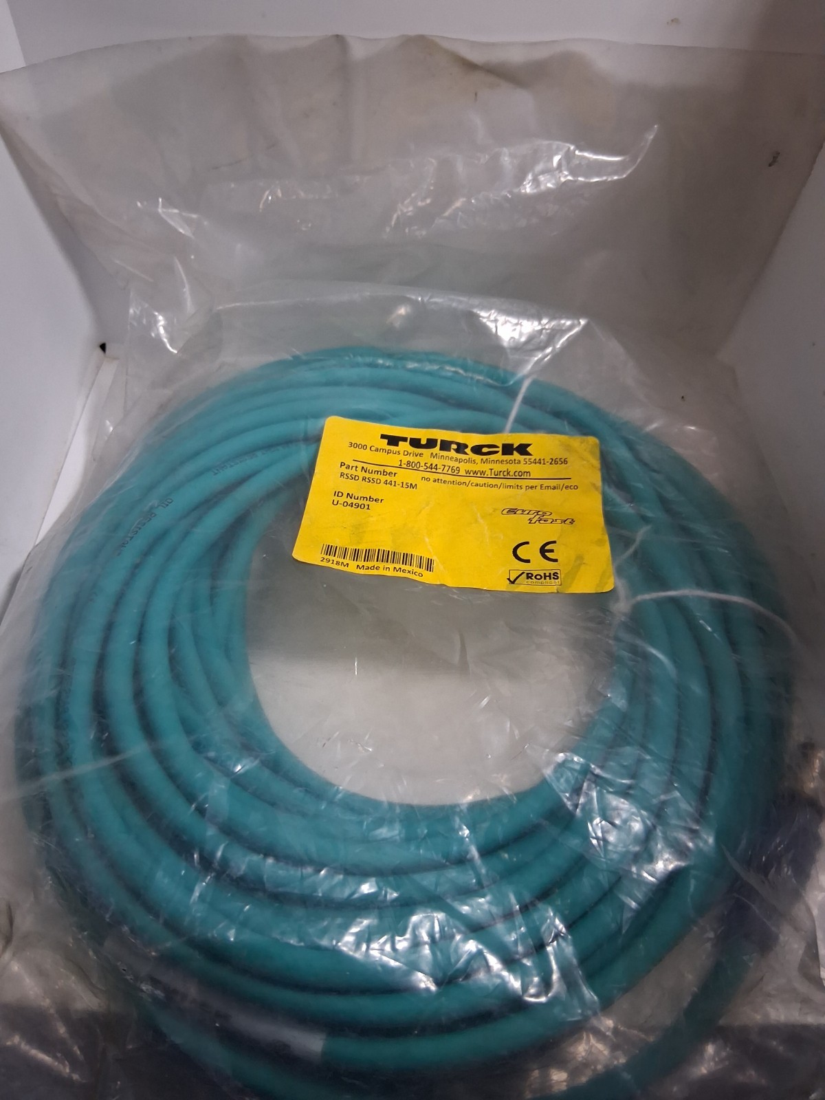 TURCK RSSD RSSD 441-15M CORDSET DOUBLE ENDED 4 PIN MALE STRAIGHT U-04901 NIB