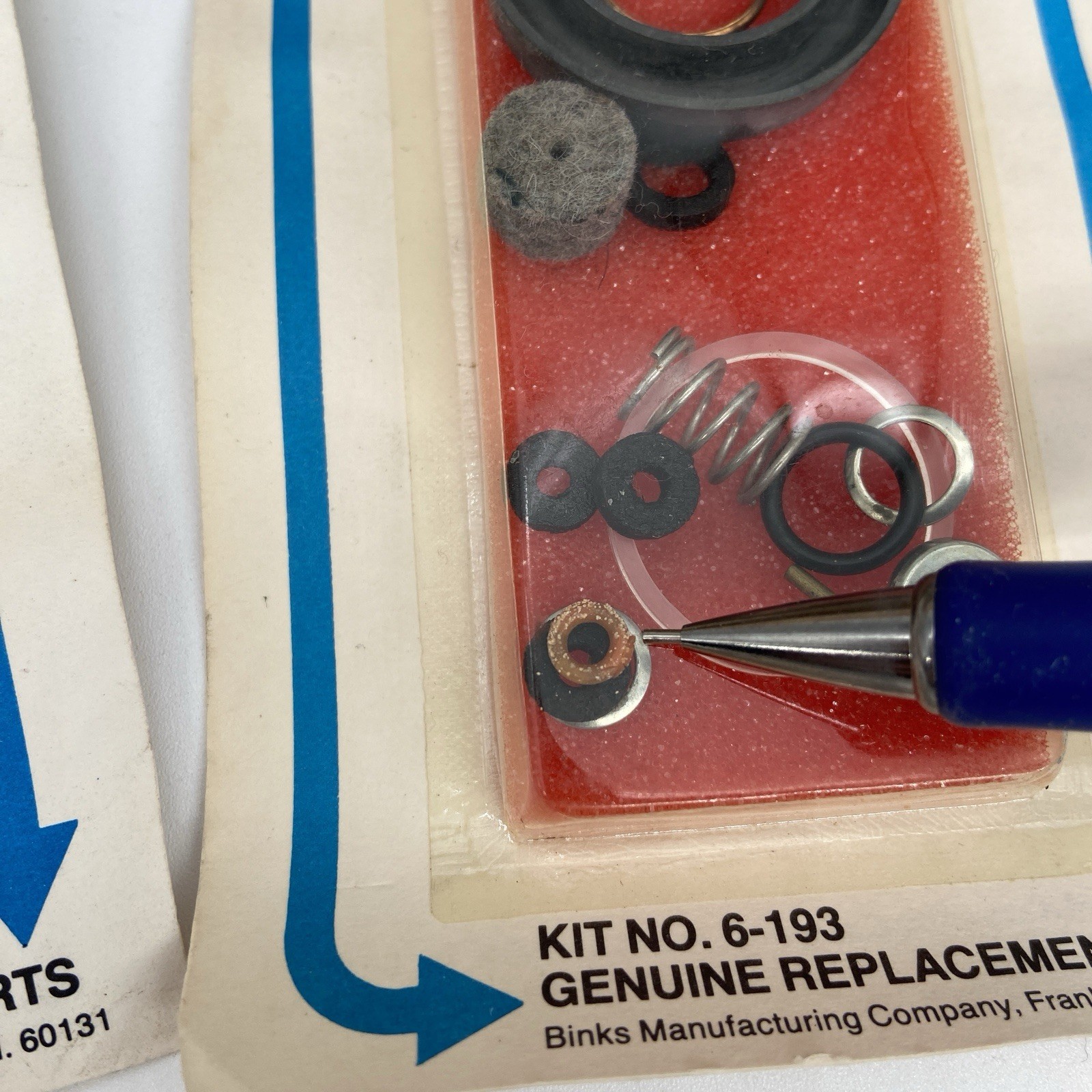 BINKS 6-193 Repair Rebuild Kit Models 61 & 610 Spray Gun Parts Lot of 50 – READ