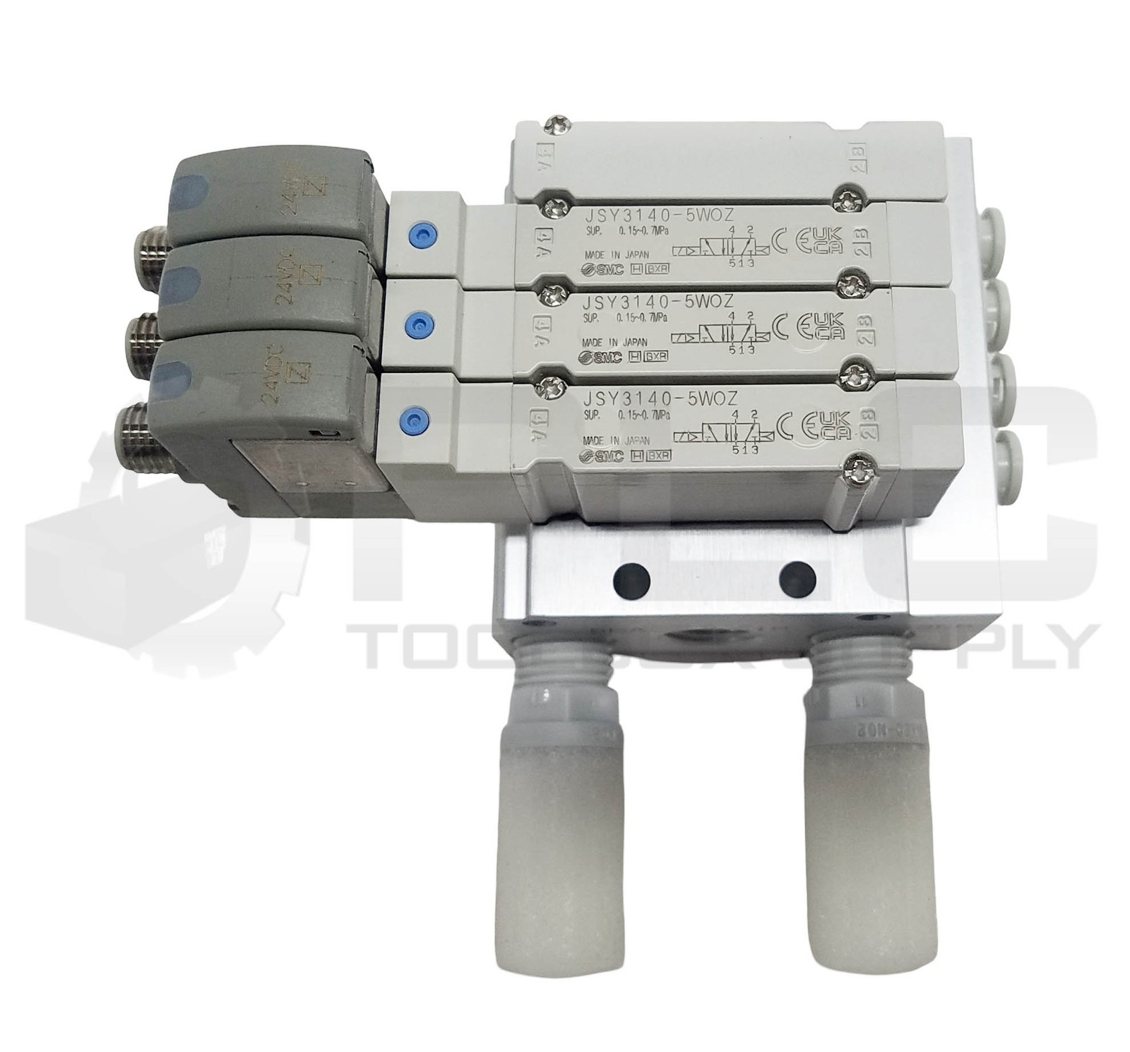 NEW SMC CASSETTE STYLE MANIFOLD 3 STATION w/ (3) JSY3140-5WOZ