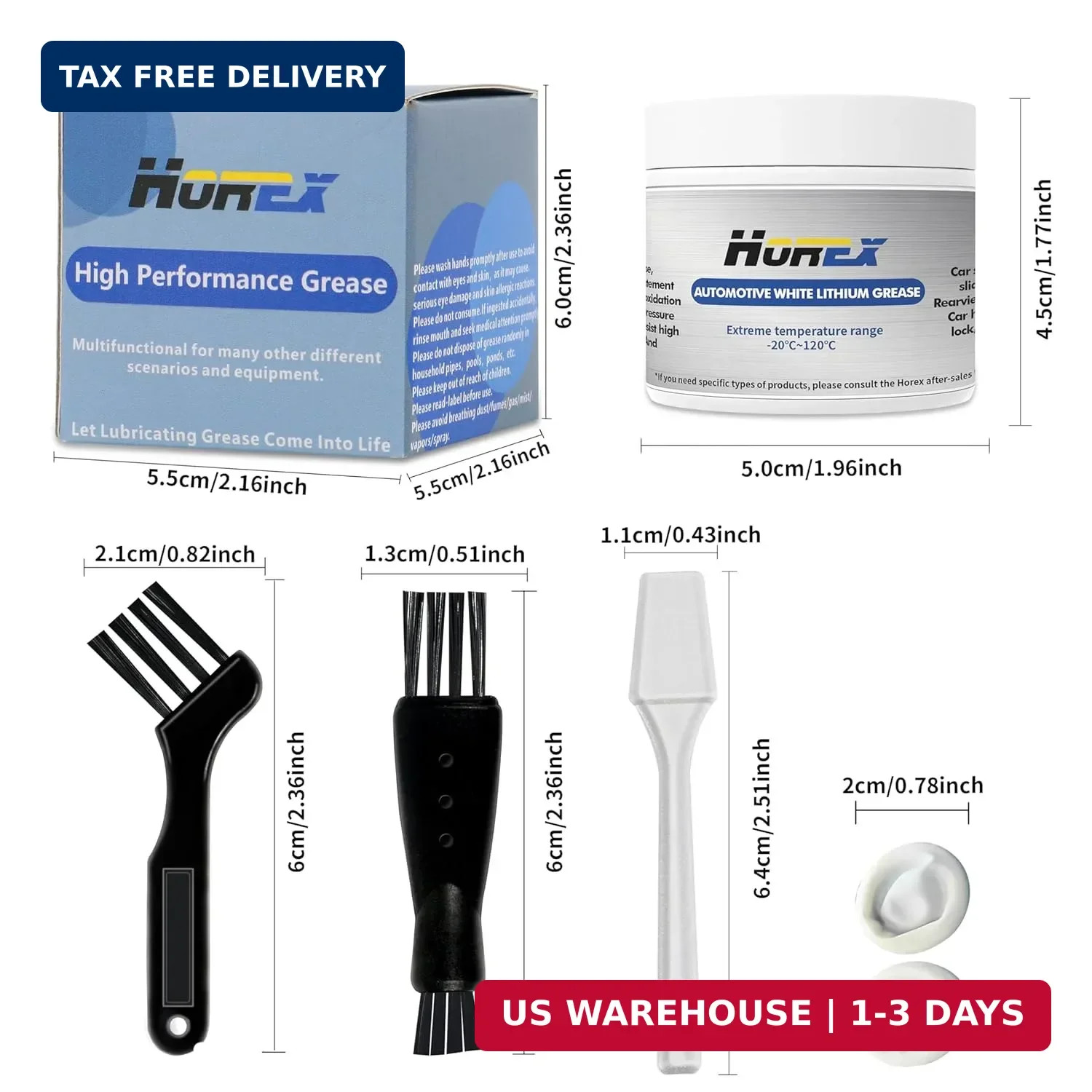 2pcs Automotive White Lithium Grease 3.53oz Multi-Purpose 50 grams (2-Pack)