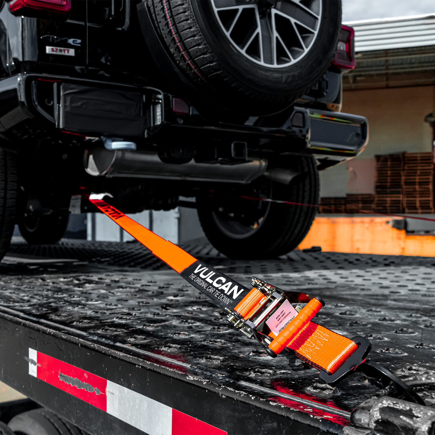 VULCAN PROSeries Orange Axle & Ratchet Strap Tie Down Kit
