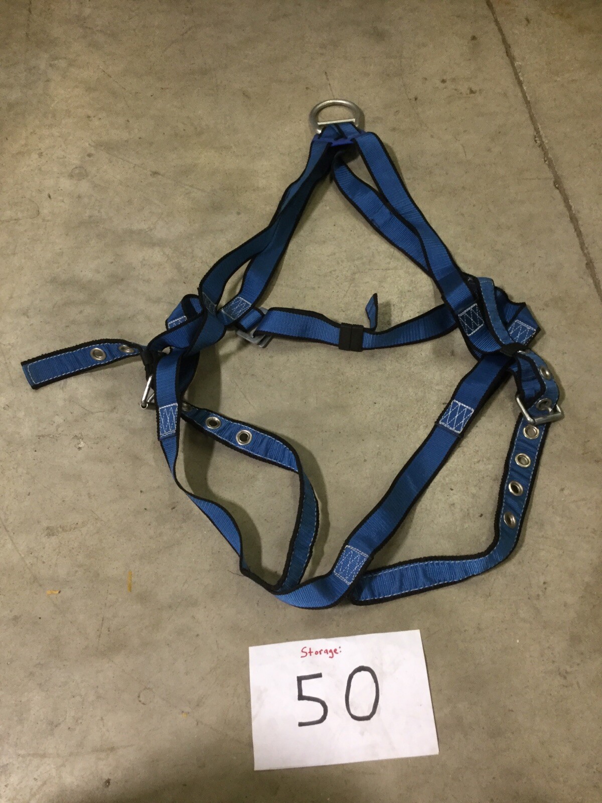 Uvex T601 Full Body Harness, XL, Tongue Buckle Leg Straps, Blue