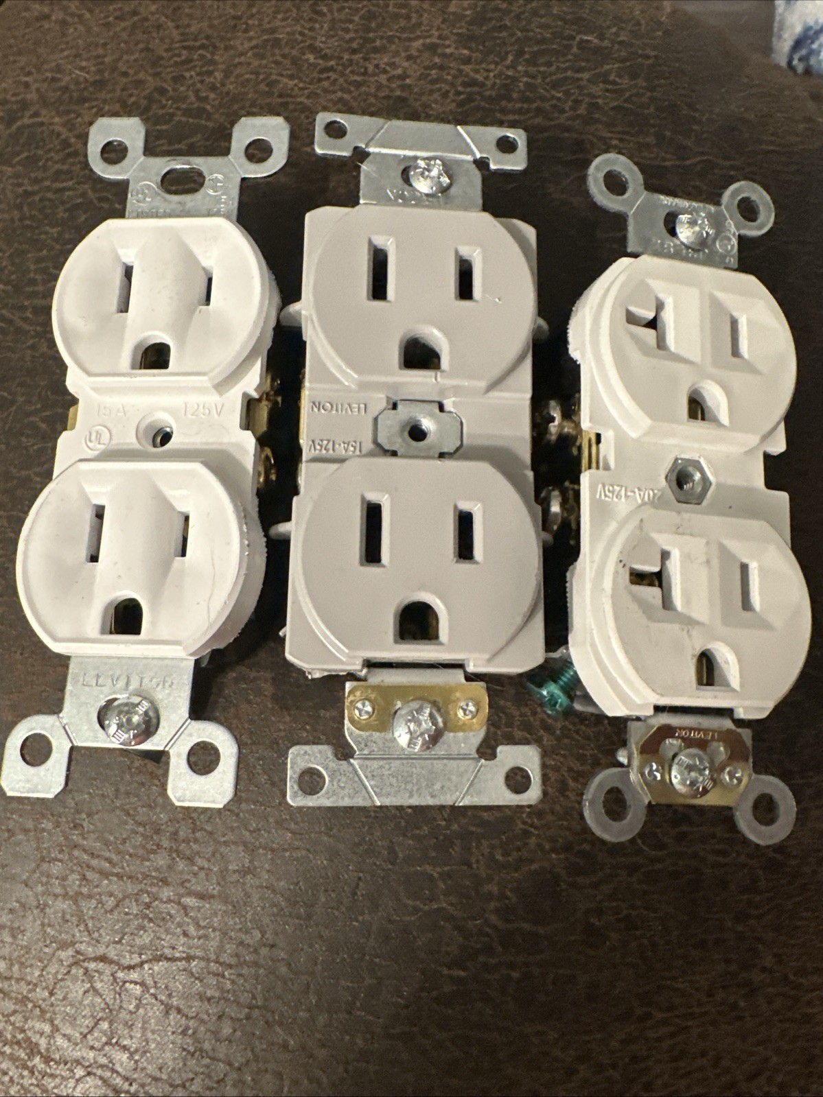 3 Individual LEVITON Outlets All 3 Are Different