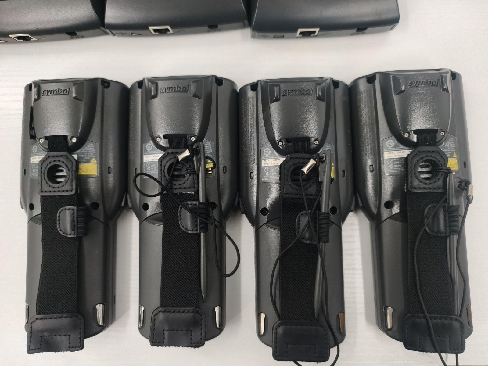 Lot Of 4 Motorola MC3090 Handheld Barcode Scanners W/ Cradles PSU Symbol