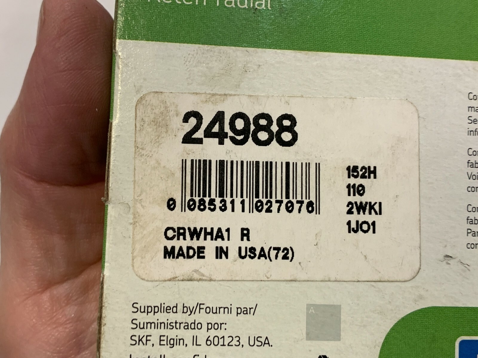 SKF Radial Shaft Seal Small Bore CRWHA1 R P/N 24988 (Lot of 3)