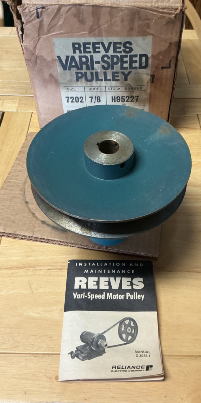 REEVES VARI-SPEED X-V PULLEY 7202 H95527 with 7/8″ bore N.O.S. Motor Pulley
