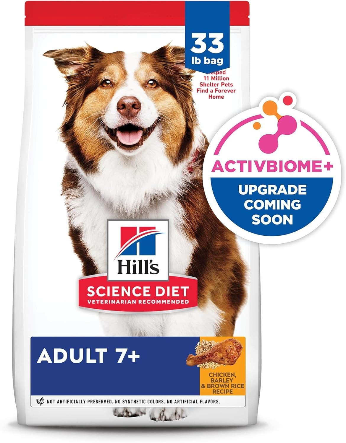 Hill’s Science Diet Adult 7+ Dry Dog Food, Chicken Meal, Barley, & Rice, 33 lb.