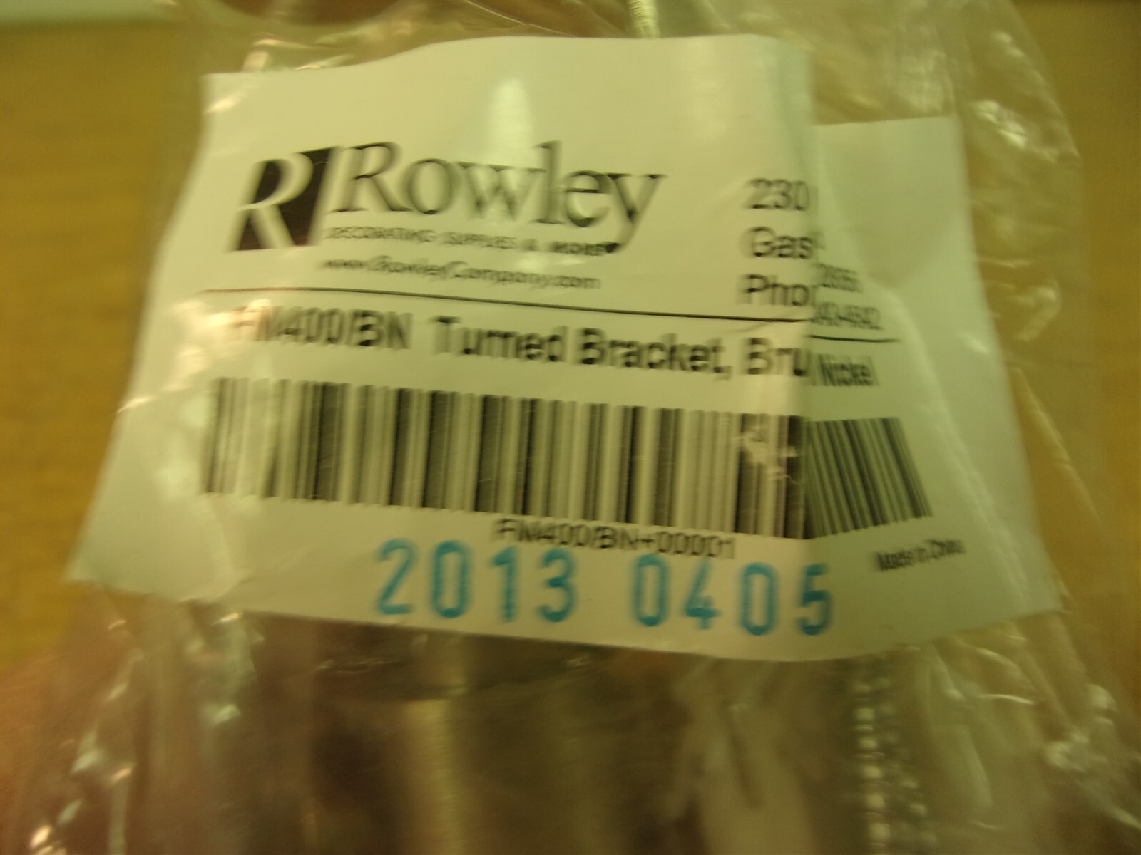 NEW Rowley FM400/BN Turned Bracket Brushed Nickel *FREE SHIPPING*