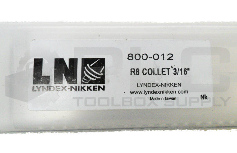 NEW LYNDEX-NIKKEN 800-012 R8 COLLET 3/16″