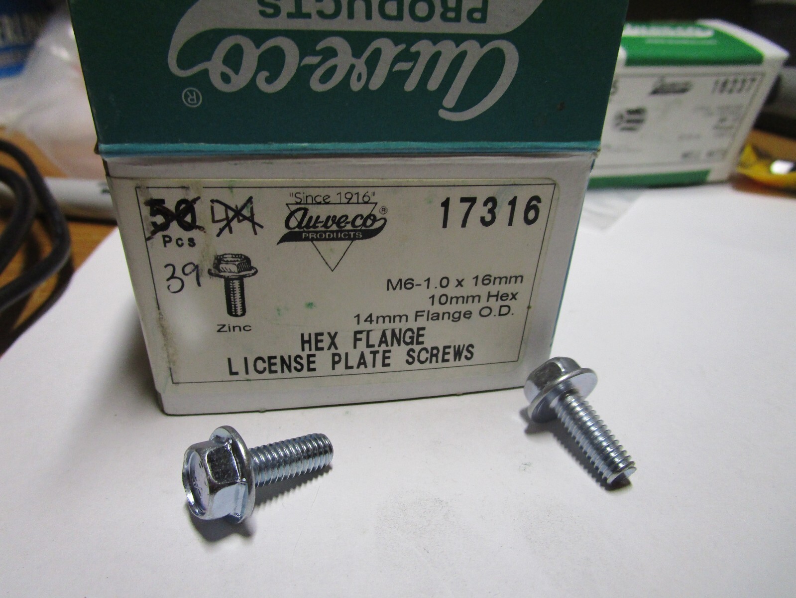 M6-1.0 x 16 Zinc Hex Flange Screw QTY 39