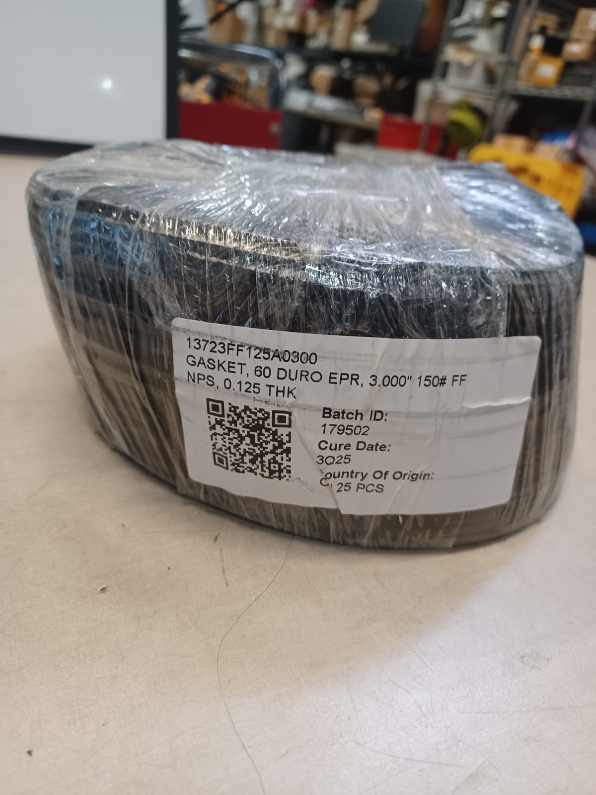 25pc 13723FF125A0300 Gasket EPDM, 3 in Nominal 7-1/2 in OD 1/8 in THK, Class 150