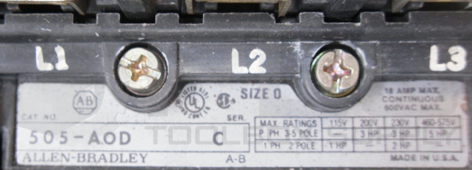ALLEN BRADLEY 505-AOD /C W/ CB236 W/ W39 W/ 42185-800-01 W/ 40410-326-52 595-A02