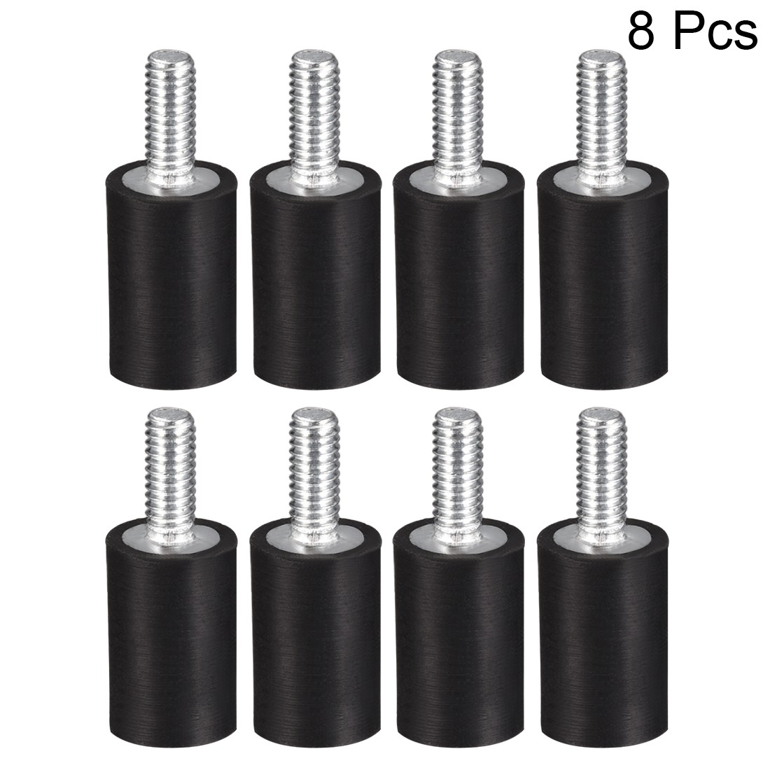M4 Thread Male Female Rubber Mounts Vibration Isolators 10x15mm Black 8pcs