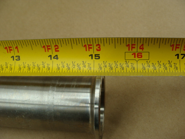TRI-CLAMP SST SANITARY TUBE 15-1/8″ L X 1-3/8″ID X 2″ OD