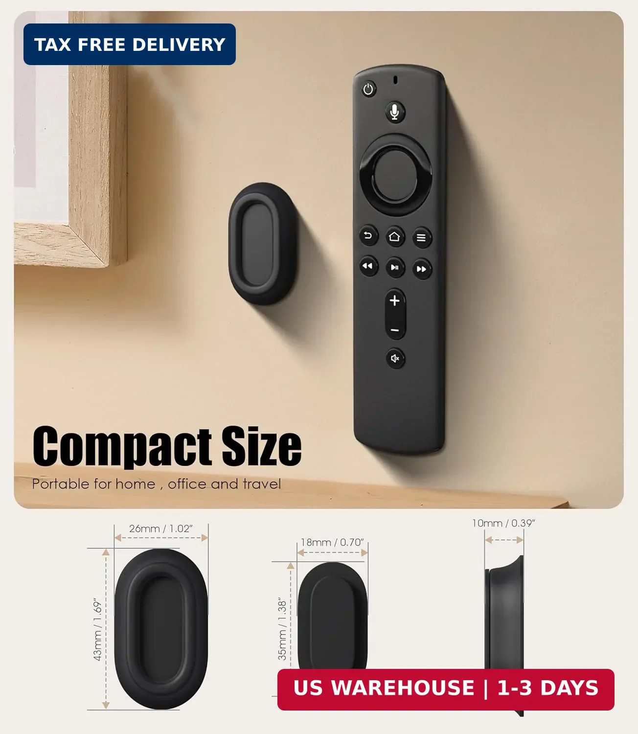 5 Pack Magnetic Remote Control Holder Wall Mount, Upgraded No Drill Self-Adhesiv