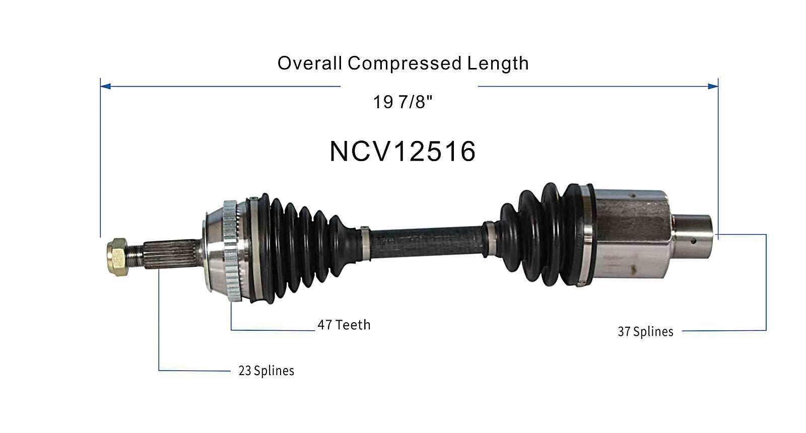 GSP NCV12516 CV Axle Shaft Assembly Right Front Passenger Side New Quality