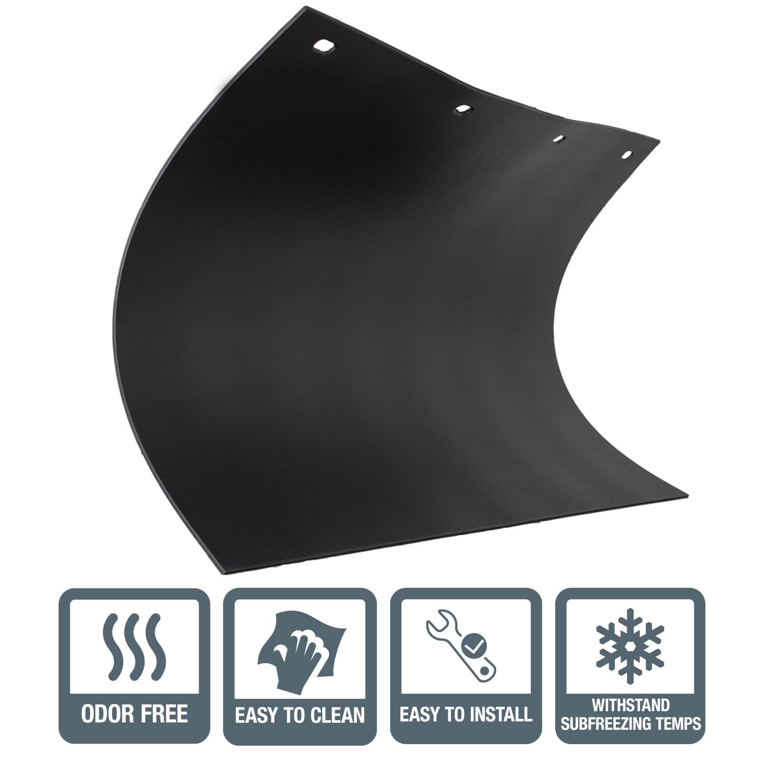 Buyers Products 2 Pack Super Durable Black Polymer Mudflaps 24×24 Inch