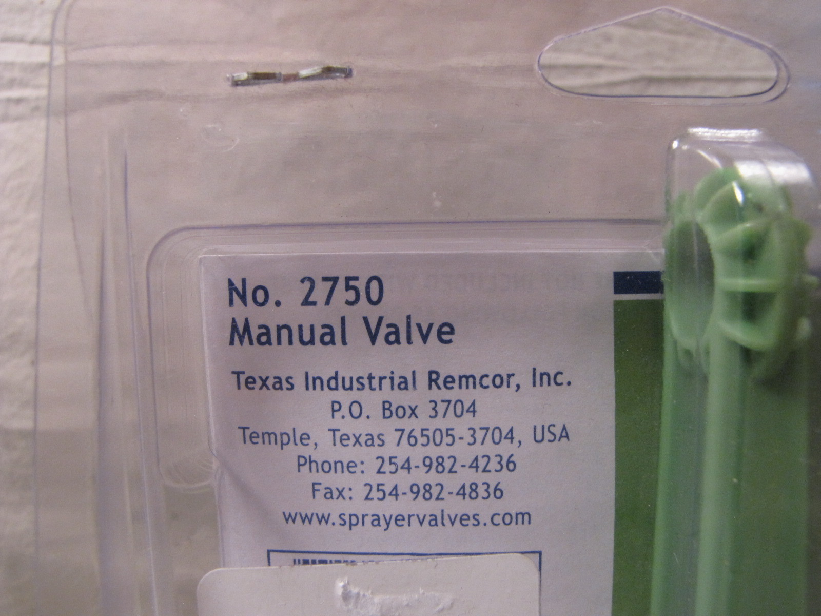 TiR 2750 Manual Valve 10 GPM 175 PSI NEW