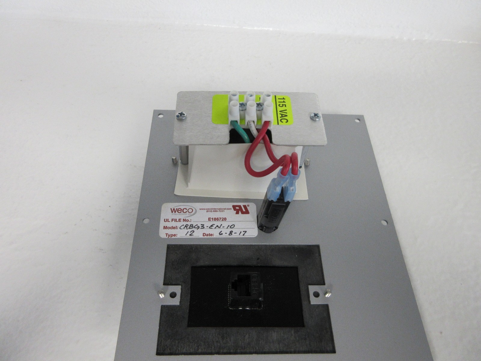 WECO CRBG3-EN-10 NEW TYPE 12 PROGRAM TERMINAL / DUPLEX OUTLET CRBG3EN10