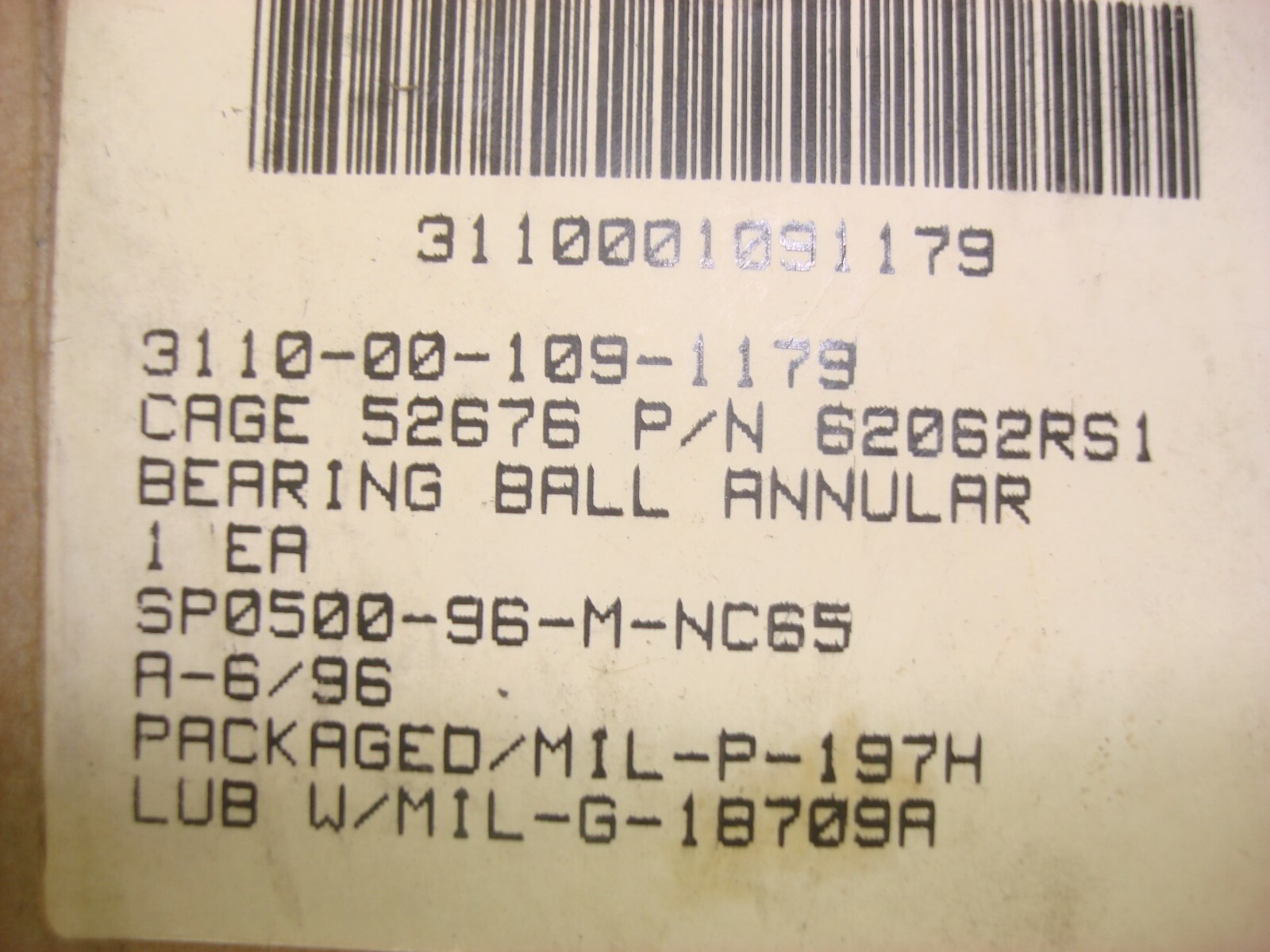 SKF 6206 2RS1 / LH75SVU150 sealed roller bearing ABEC # 1 m60 M113 M939 mk45