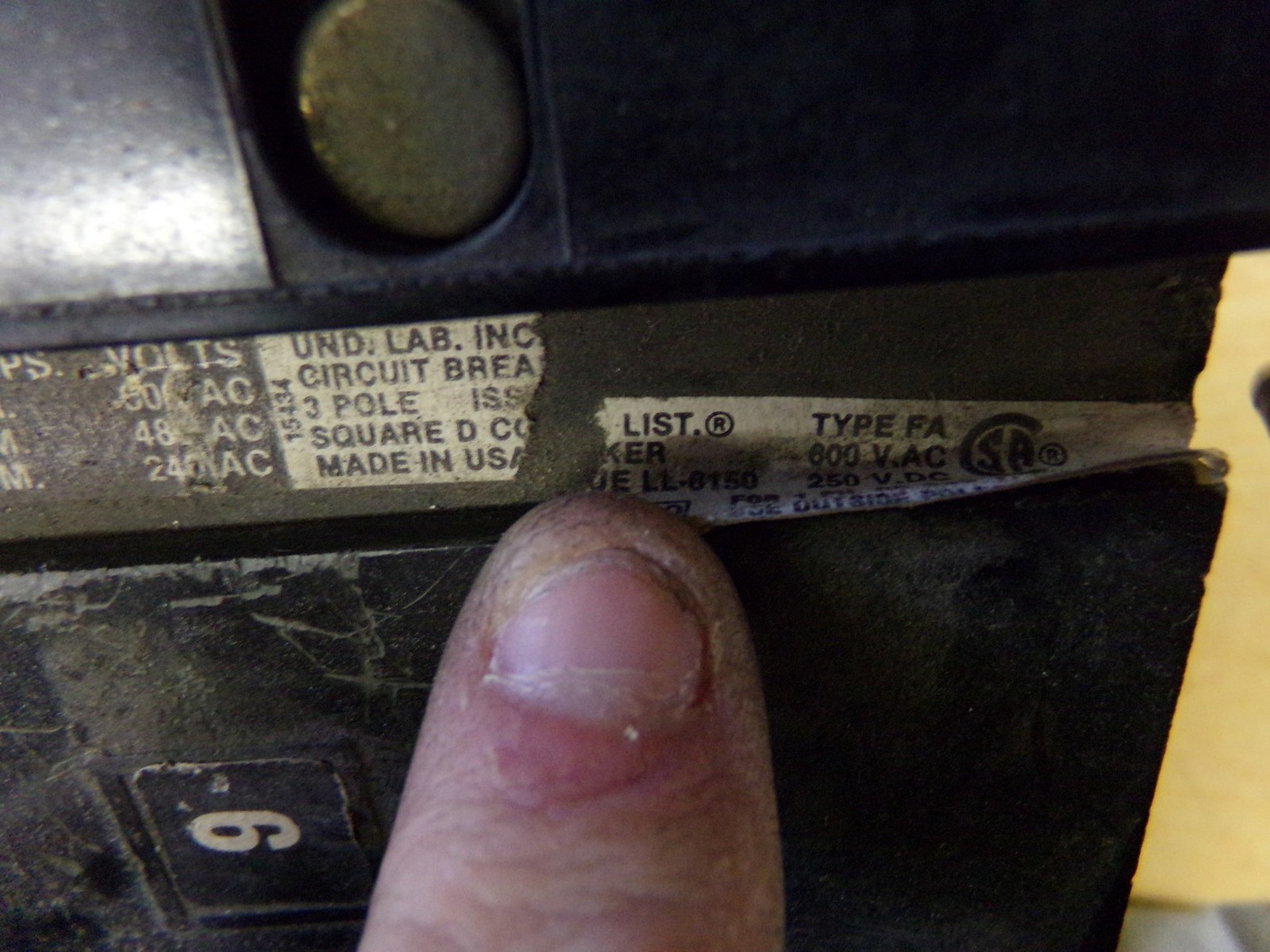 Square D LL-6150 20A 3-Pole Circuit Breaker *FREE SHIPPING*