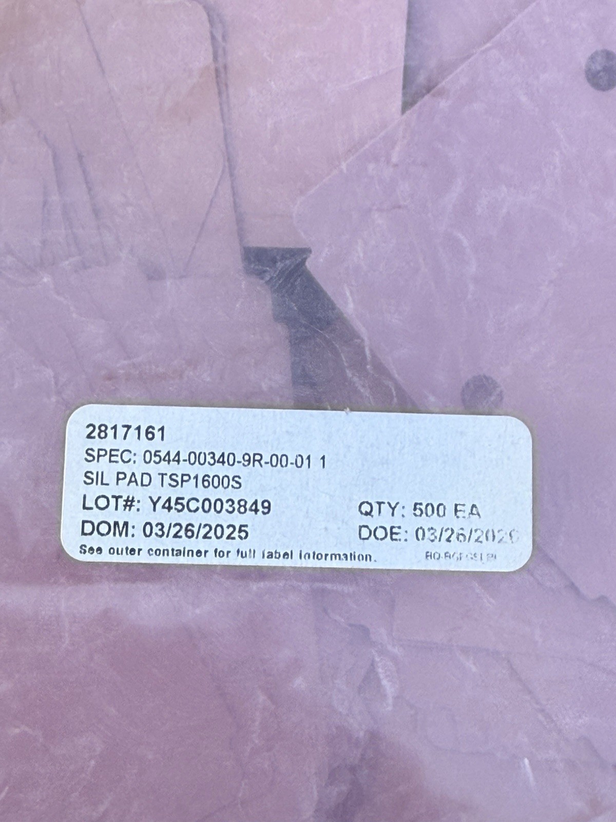 BERGQUIST SIL PAD TSP1600S