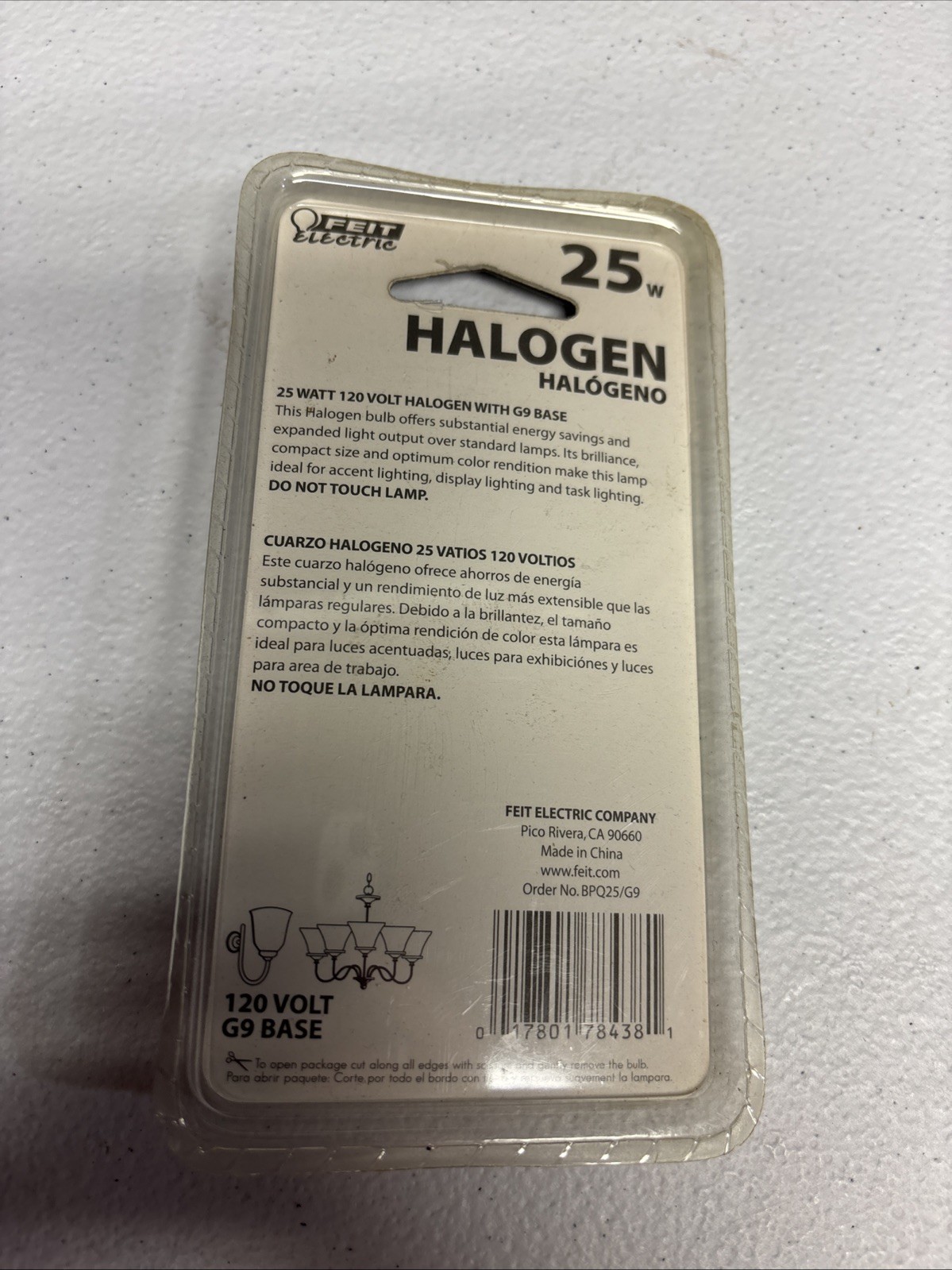 New FEIT ELECTRIC 25w Halogen G9 Bulb BPQ25/G9