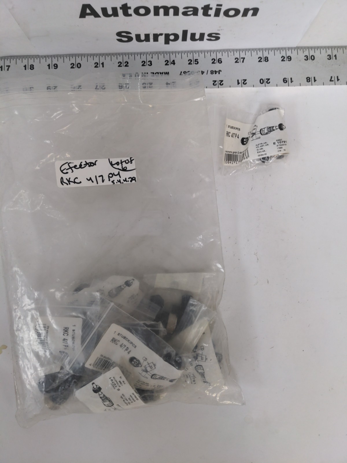 IFM ELECTRONIC EFECTOR RKC 4/7 P4 CONNECTOR, LOT OF 10
