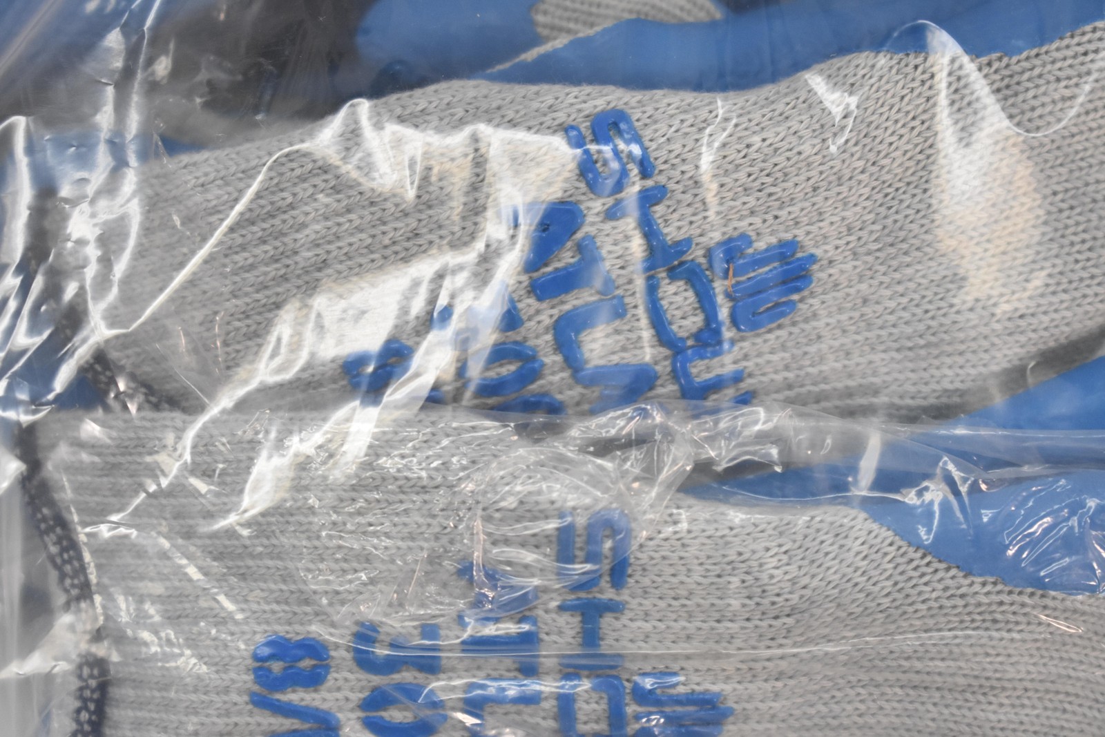 12 Pairs 300B Work Gloves Medium Gray Blue Coated Palm Safety Grip Industrial
